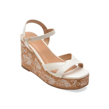 Sandale EPICA albe, 989, din piele ecologica