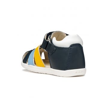 Sandale fisherman cu segmente din piele Macchia - Galben/Albastru deschis/Bleumarin