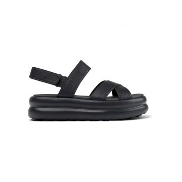 Sandale flatform de piele Pelotas Flota Up - Negru