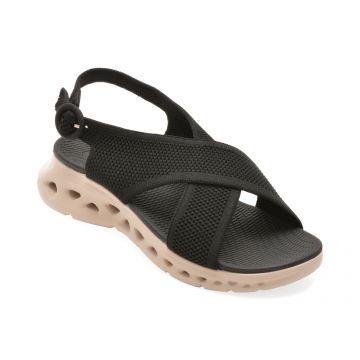 Sandale IMAGE negre, 9128, din material textil