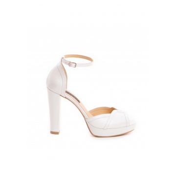 Sandale mireasa piele naturala Alb Anya