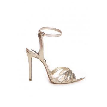 Sandale mireasa piele naturala Auriu Ana