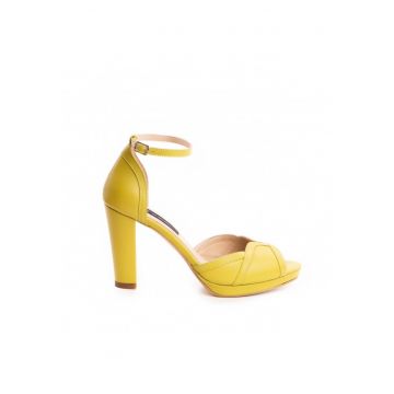 Sandale mireasa piele naturala Lime Anya