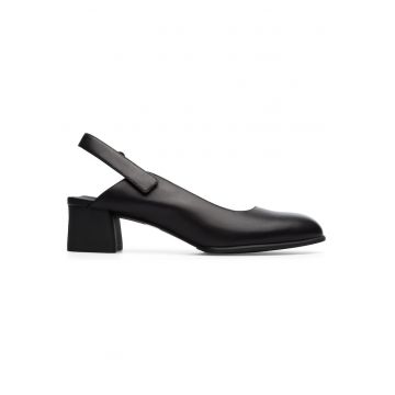 Sandale slingback din piele cu inchidere velcro Katie - Negru