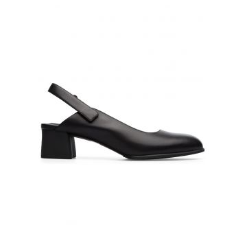 Sandale slingback din piele cu inchidere velcro Katie - Negru