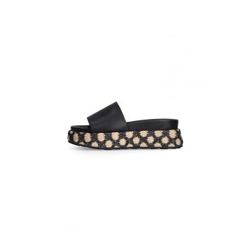 Sandale slip-on wedge - Negru