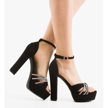 Sandale cu toc Eremia Negre