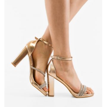 Sandale cu toc Narkis Aurii