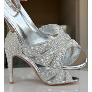 Sandale cu toc Petyr Argintii
