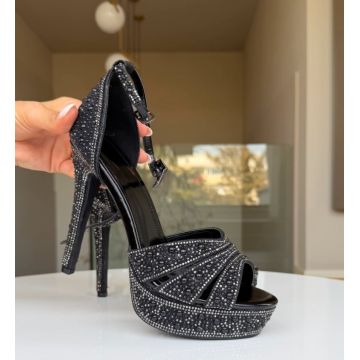 Sandale cu toc Tarth Negre
