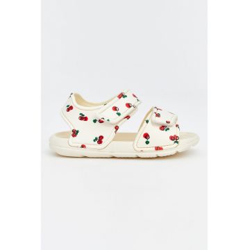 Sandale cu velcro si imprimeu - Rosu/Verde/Alb fildes