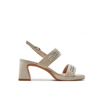 Sandale dama  303669850 - Piele intoarsa - Gri