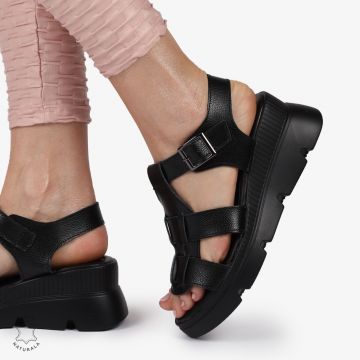 SAndale DAMA DIN PIELE NATURALA CU BARETE CRL1421 NEGRU