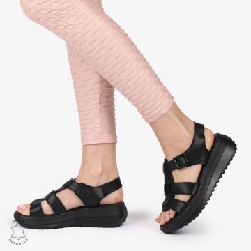 SAndale DAMA DIN PIELE NATURALA CU BARETE CRL1424 NEGRU