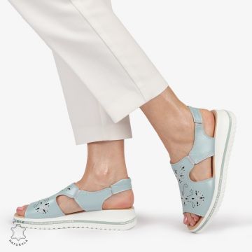 Sandale dama din Piele Naturala cu talpa Inalta CRL0195 BARILA