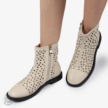 SANDALE dama din Piele Naturala ELEGANTE CU DESIGN UNIC CRL1369 BEJ