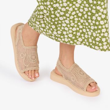 SANDALE dama DIN TEXTIL CU MODEL CRL1017 Culoare: BEJ