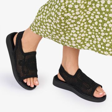 SANDALE dama DIN TEXTIL CU MODEL CRL1017 Culoare: NEGRU