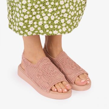 SANDALE dama DIN TEXTIL CU MODEL CRL1017 Culoare: ROZ