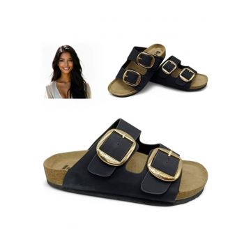 Sandale dama -  Negru/Verde - 41