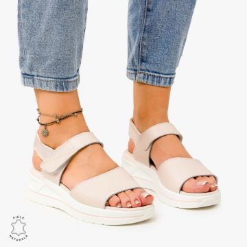 SANDALE Dama Piele Naturala CU BARETA CRL1098 Culoare: ROZ