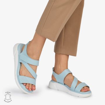 SANDALE Dama Piele Naturala CU BARETE CRL1048 Culoare: ALBASTRU