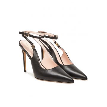 Sandale dama -  piele naturala - negru - Negru