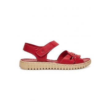 Sandale dama -  piele naturala - rosu -