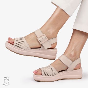 SAndale DAMA SPORT DIN PIELE NATURALA CU INCHIDERE CATARAMA CRL1411 ROZ