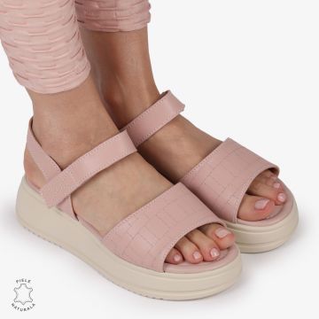 SAndale DAMA SPORT DIN PIELE NATURALA CU INCHIDERE VELCRO CRL1418 ROZ