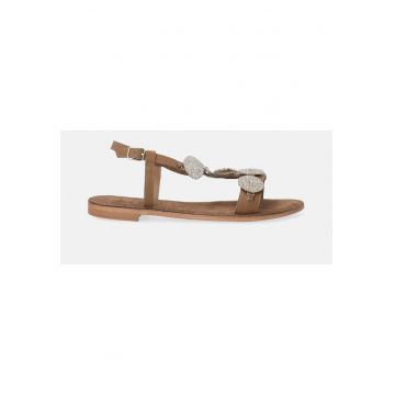 Sandale din piele cu catarama - Multicolor