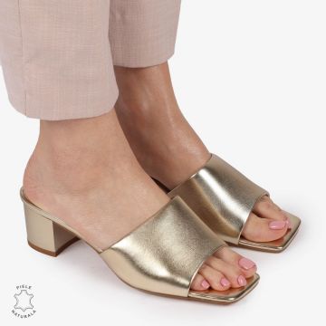 SANDALE ELEGANTE DIN PIELE NATURALA SLIP-ON CRL1392 AURIU