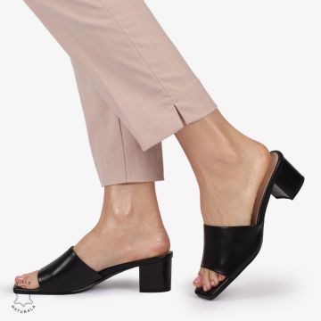 SANDALE ELEGANTE DIN PIELE NATURALA SLIP-ON CRL1392 NEGRU