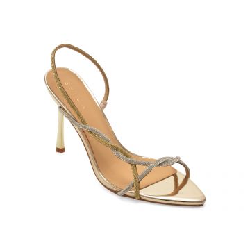 Sandale elegante EPICA aurii, 9183, din material textil