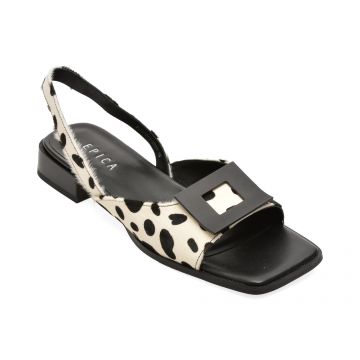 Sandale EPICA alb-negru, 3077, din piele naturala