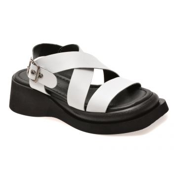 Sandale EPICA albe, 191C100, din piele naturala