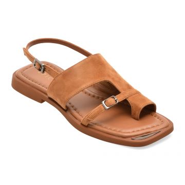 Sandale EPICA maro, D672, din piele intoarsa