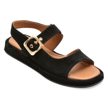 Sandale EPICA negre, 1001347, din piele intoarsa