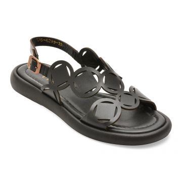 Sandale EPICA negre, 1766289, din piele naturala