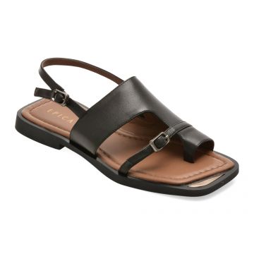 Sandale EPICA negre, D672, din piele naturala