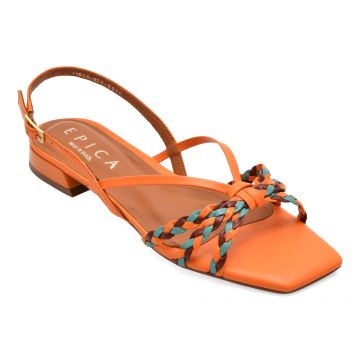 Sandale EPICA portocalii, 1199691, din piele naturala