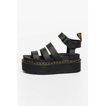 Sandale flatform de piele Balire Quad - Negru