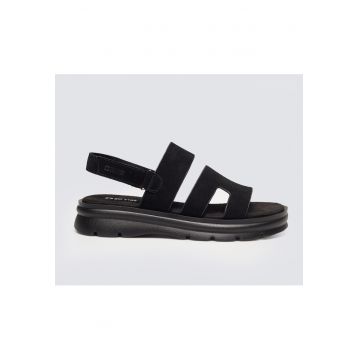 Sandale flatform din piele intoarsa