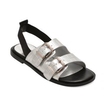 Sandale GRYXX argintii, H5693, din piele naturala