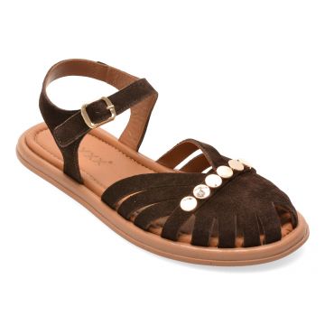 Sandale GRYXX maro, 203M903, din piele intoarsa