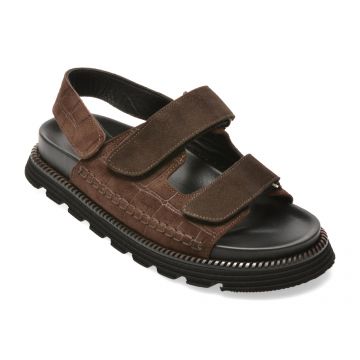 Sandale GRYXX maro, 428933, din piele intoarsa