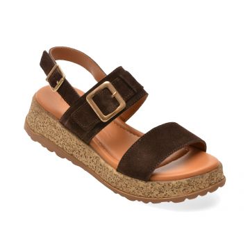 Sandale GRYXX maro, 5710, din piele intoarsa