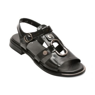 Sandale GRYXX negre, 3810101, din piele naturala lacuita