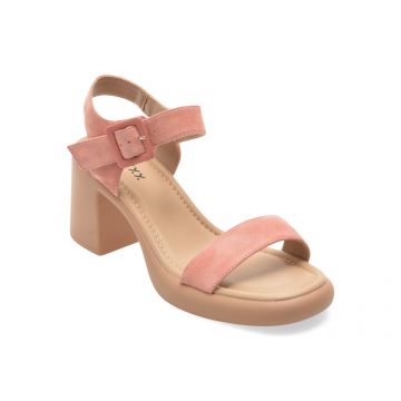 Sandale GRYXX roz, JL65, din piele intoarsa