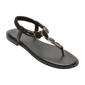 Sandale IMAGE negre, 235120, din material textil